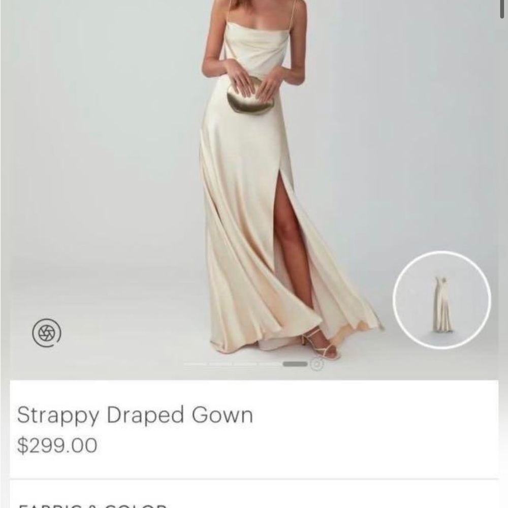 Champagne Fame and Partners Strappy Draped Gown